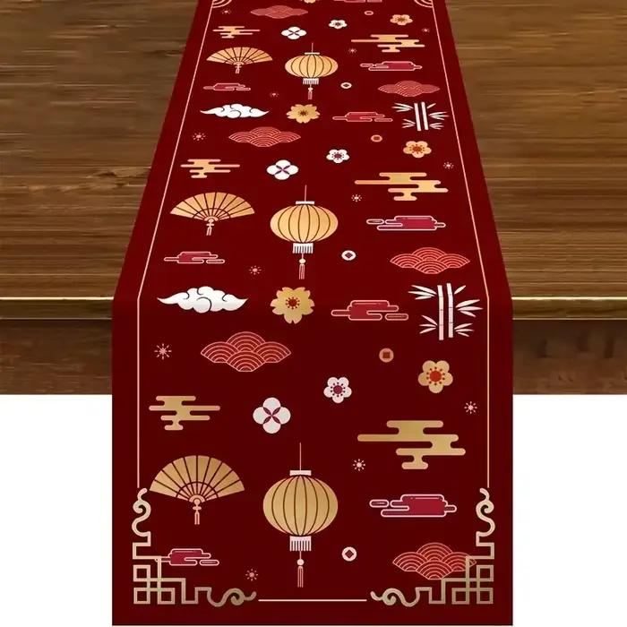 Chemin de Table en Lin pour Nouvel An Chinois