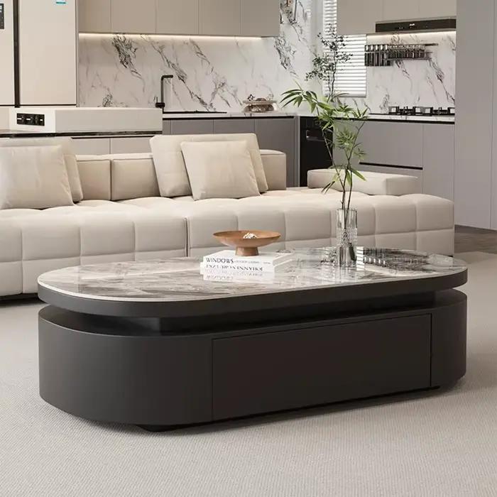 Table basse de luxe avec tiroirs, organisateur moderne pour salon, table d'appoint de rangement design, meuble de style chinois