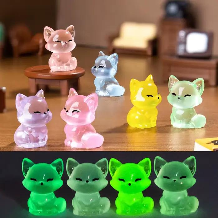 Figurines de renard lumineux en résine