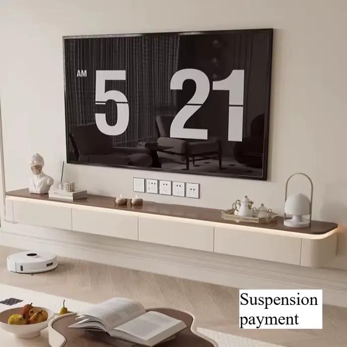 Ensemble meuble TV moderne et table basse blanc pour salon