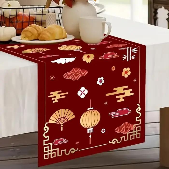 Chemin de Table en Lin pour Nouvel An Chinois