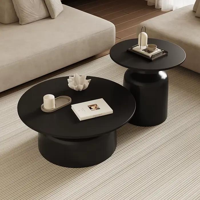Tables basses rondes blanches ornements livres salle à manger maquillage Table basse Design De luxe