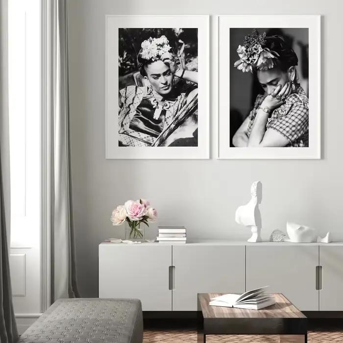 Toile de portrait de femme mexicaine Frida Kahlo impression sur toile rétro décoration de maison cadeau occasion spéciale style classique nature morte