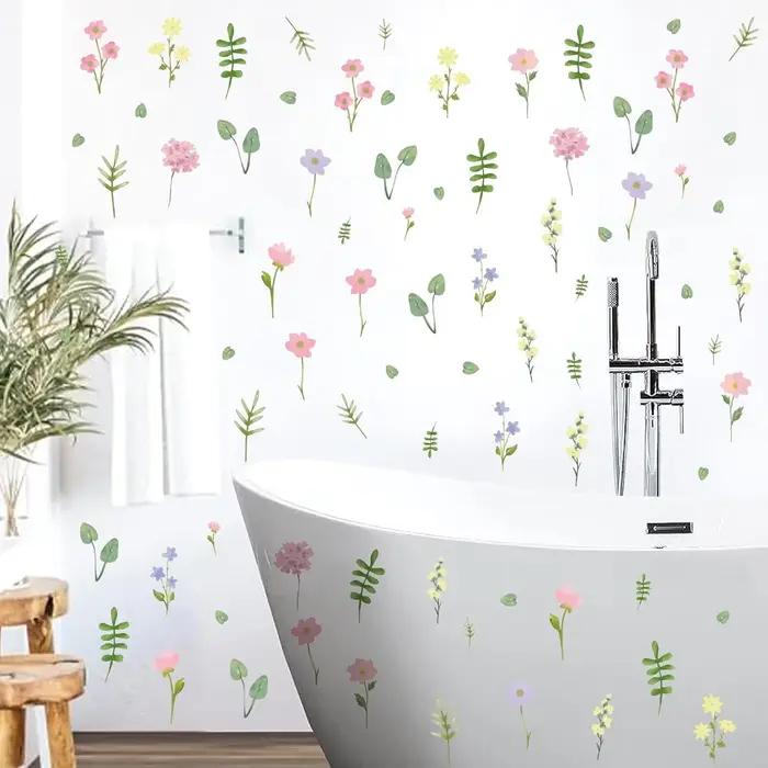 Autocollants muraux en pastel aux motifs de fleurs sauvages pour la chambre d'enfant