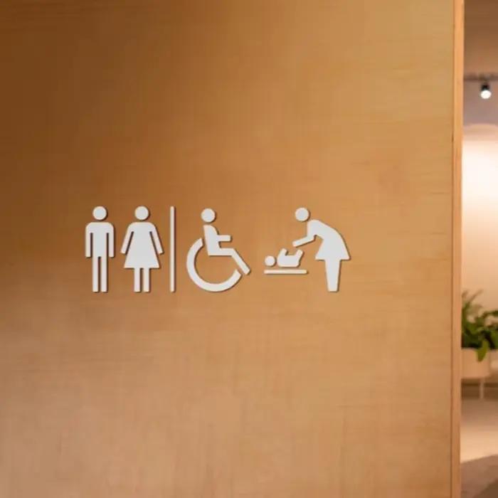 Panneau de toilette moderne en acrylique avec auto-adhésif