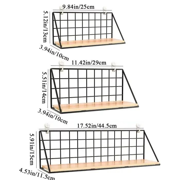 Étagère murale pratique en bois et fer noir