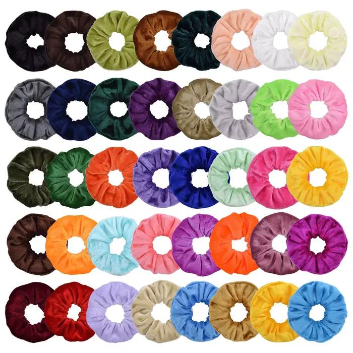 Chouchous en velours de 40 couleurs unies, attaches pour cheveux, blanc, noir, rouge, support queue de cheval pour bébés filles, bandeau, accessoires de cheveux à la mode pour femmes
