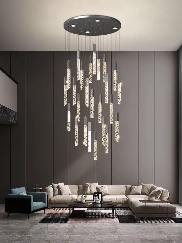 Plafonnier Led suspendu en cristal au design créatif