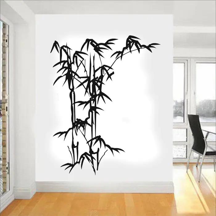 Décoration murale en bambou, papier peint et vinyle d'art autocollant amovible taille 150x120cm pour intérieur naturel et design pastoral