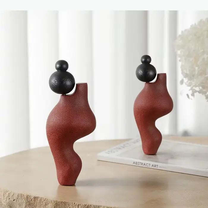 Ornements géométriques abstraits créatifs, décoration de bureau, œuvre d'art moderne, sculpture en résine irrégulière minimaliste, décoration esthétique de la pièce