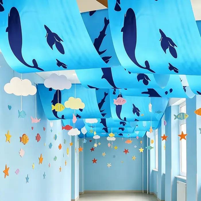 Décoration de plafond en forme de silhouette de baleine