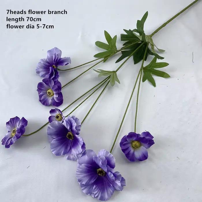 Décor de mariage Rose violet fleur artificielle pivoine orchidée rangée guide routier