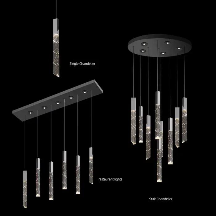 Plafonnier Led suspendu en cristal au design créatif
