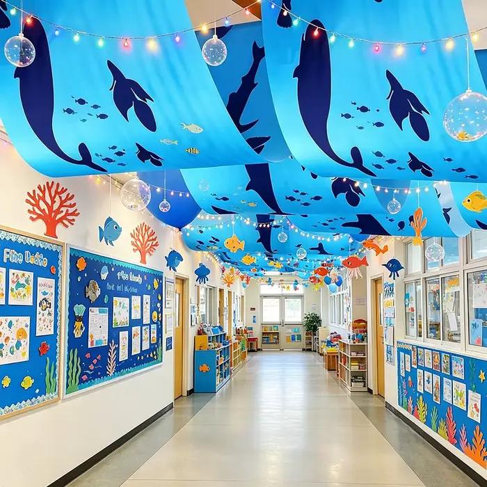 Décoration de plafond en forme de silhouette de baleine