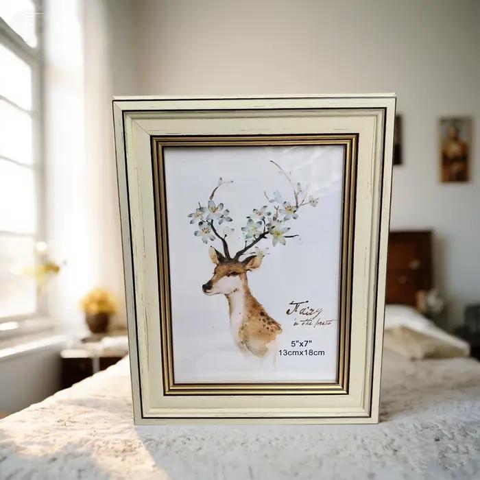 Cadre photo moderne/retro/vintage 6/7/8 pouces noir/blanc/vert, décoration murale pour la maison, cadre DIY minimaliste