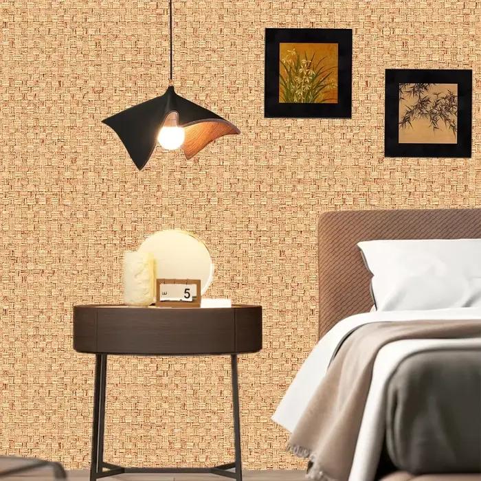 Papier peint auto-adhésif à motif de tapis de bambou de Style chinois