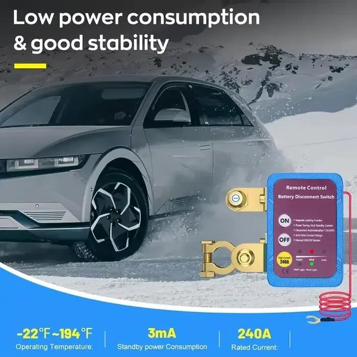 Interrupteur d'alimentation de déconnexion de batterie 12V 240A, interrupteur d'arrêt avec télécommande pour voiture et camion