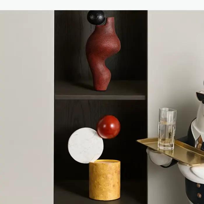 Ornements géométriques abstraits créatifs, décoration de bureau, œuvre d'art moderne, sculpture en résine irrégulière minimaliste, décoration esthétique de la pièce