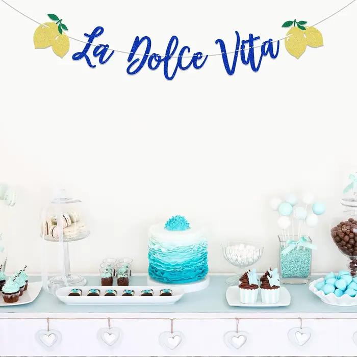 Bannière de mariage et de fête prénuptiale La Dolce Vita