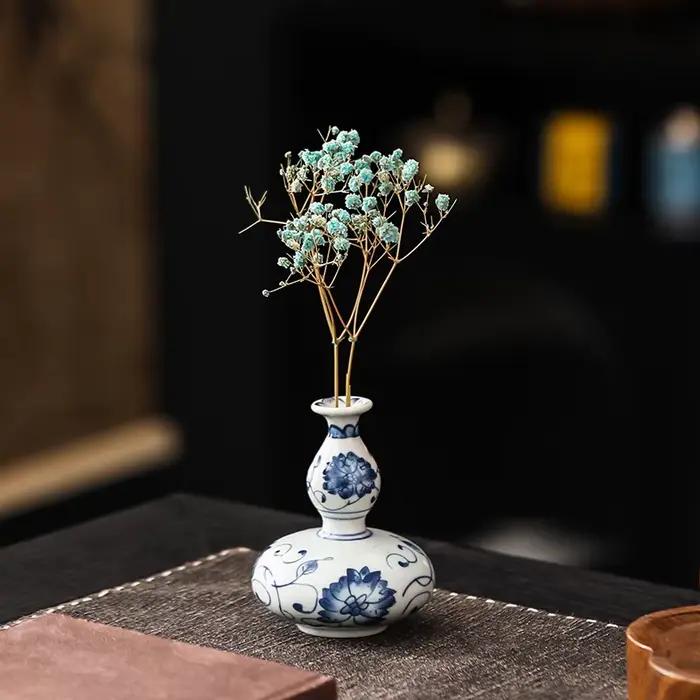 Petit Vase Vintage bleu et blanc
