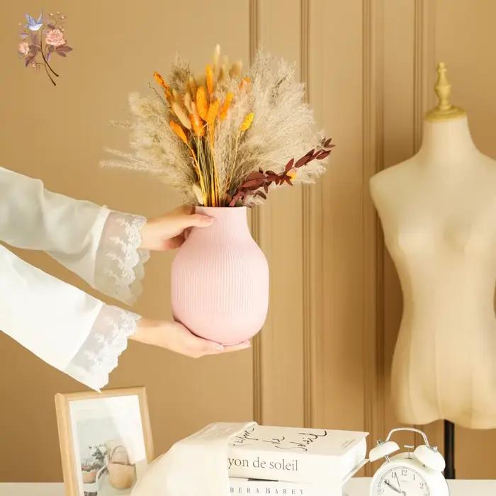 Bouquet de fleurs séchées naturelles Pampas, 70 pièces, plantes décoratives d'eucalyptus de blé pour mariages Boho, arrangements de maison