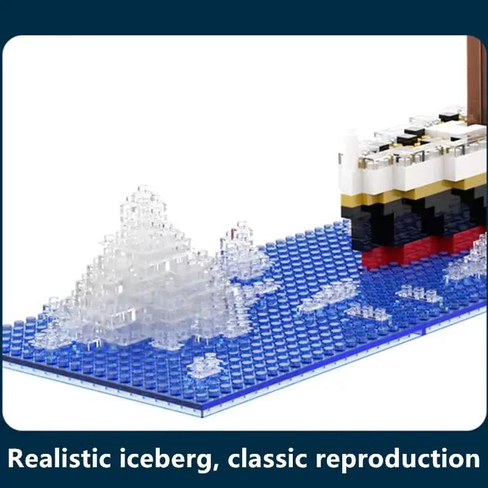 Titanic créatif luxe Iceberg bateau de croisière bateau couronne ensemble ville bricolage modèle blocs de construction briques jouets pour enfants adulte cadeau
