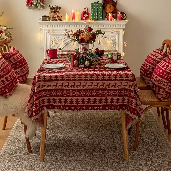 Nappe rouge de noël, nappe de Restaurant d'élan