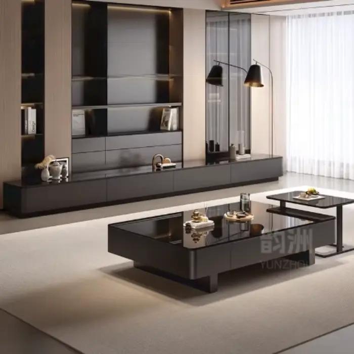 Table basse carrée en bois Design noir Tables basses de luxe uniques Premium Simple Muebles Para El Hogar décoration de la maison