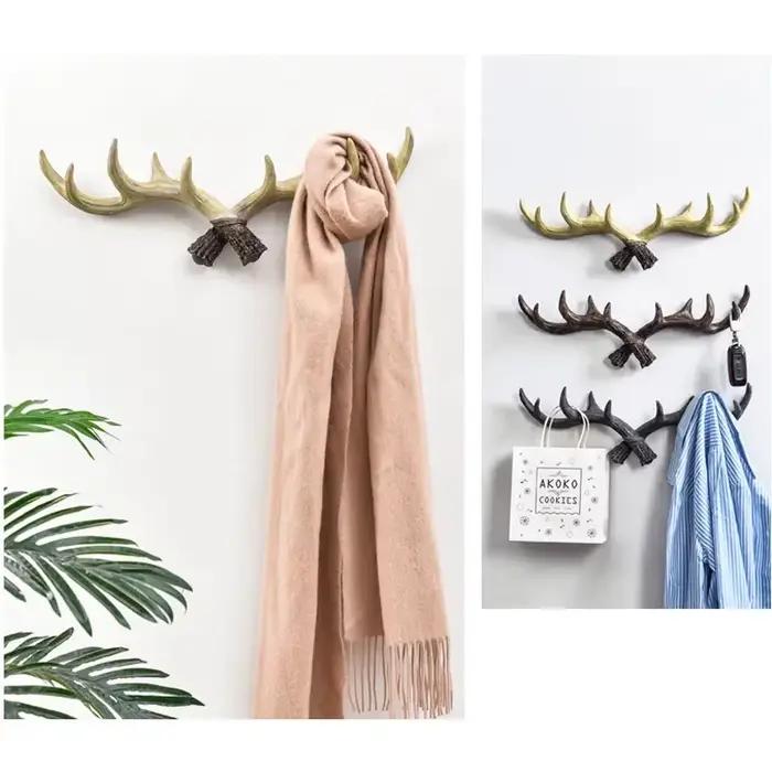 Crochet de décoration en bois de cerf en résine