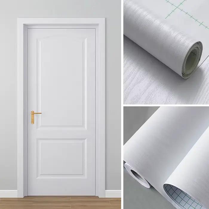 Papier peint auto-adhésif en vinyle pour porte en bois