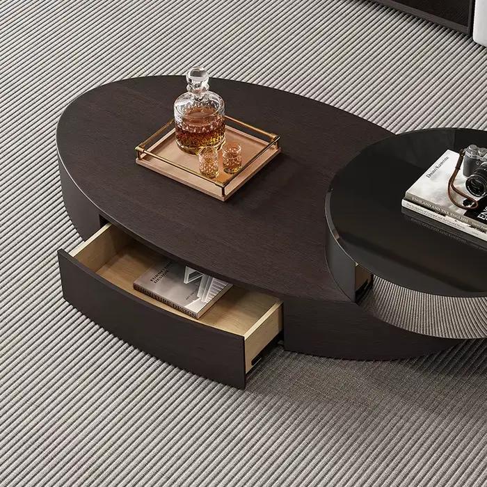 Grande Table basse ovale en bois de luxe moderne