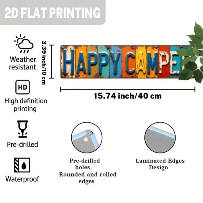Happy Camper – Panneau métallique