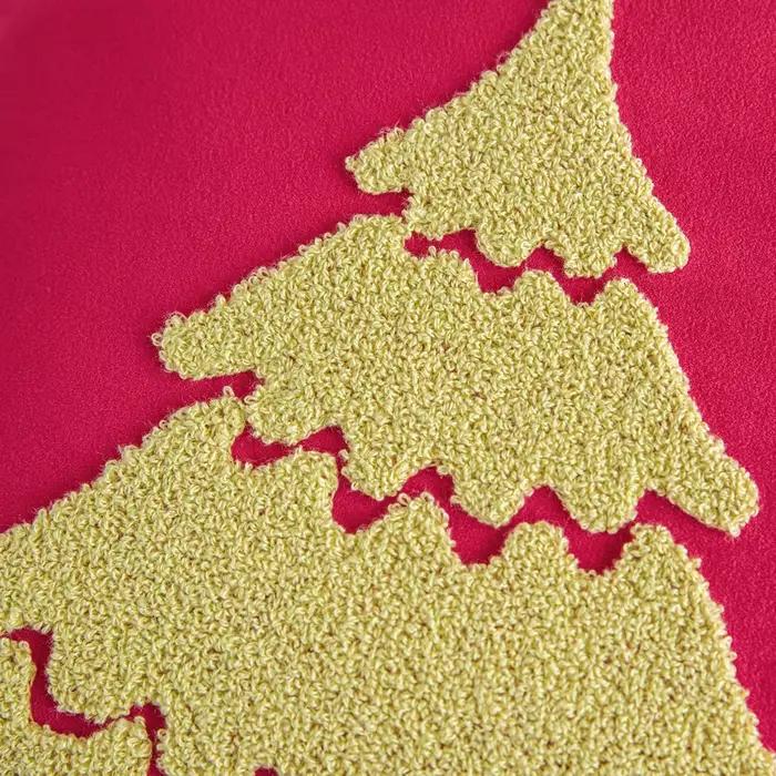 Juste de coussin brodée d'arbre de Noël pour les festivals