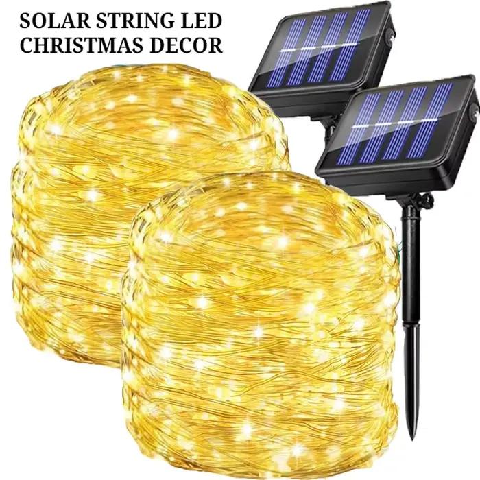 Décoration de vacances en plein air éclairage solaire Led chaîne lumière IP65 jardin