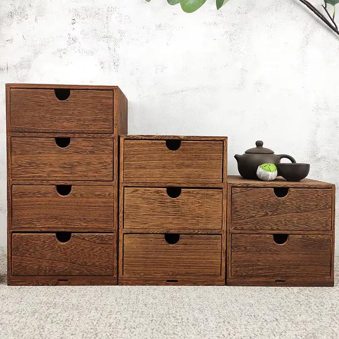 MELWooden-Petite boîte de rangement décorative, idéale pour le bureau