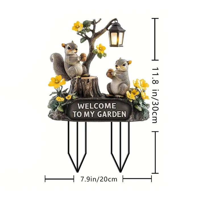 Piquet de jardin décoratif d'écureuil