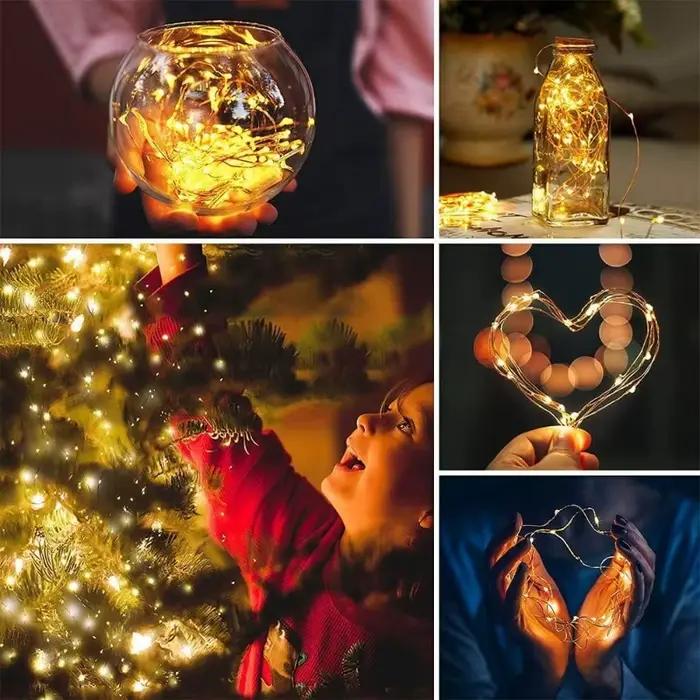 Décoration de vacances en plein air éclairage solaire Led chaîne lumière IP65 jardin