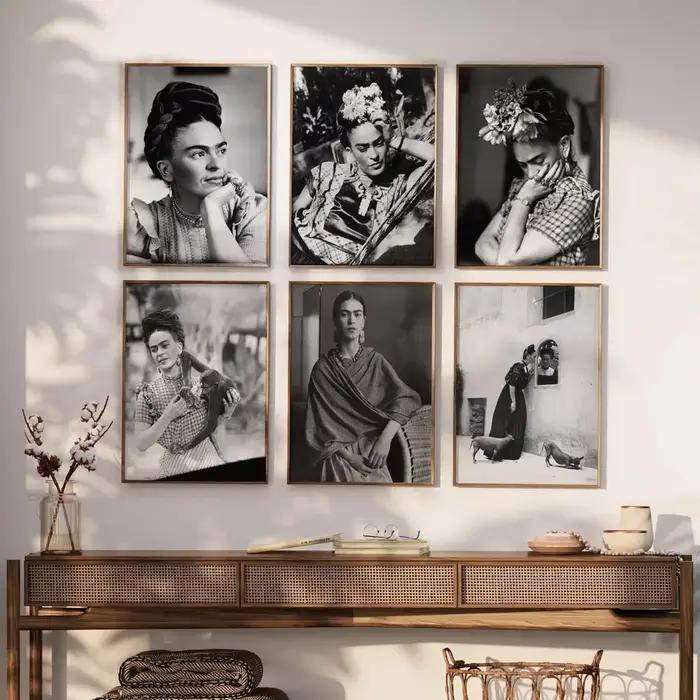 Toile de portrait de femme mexicaine Frida Kahlo impression sur toile rétro décoration de maison cadeau occasion spéciale style classique nature morte
