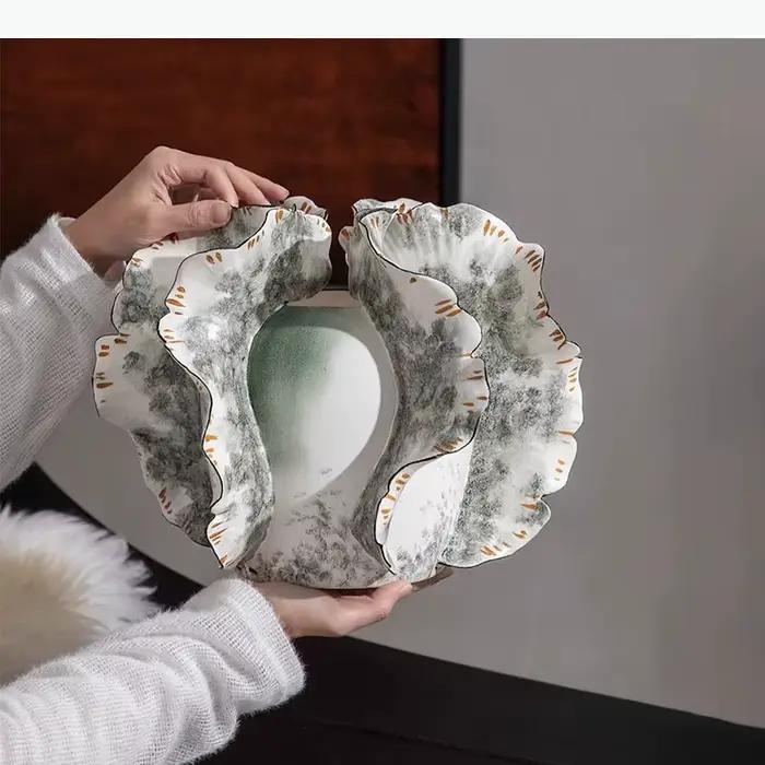 Vase en céramique avec ailes de papillon colorées, décoration de bureau, arrangement de fleurs, fleurs artificielles, vases floraux décoratifs, décoration moderne
