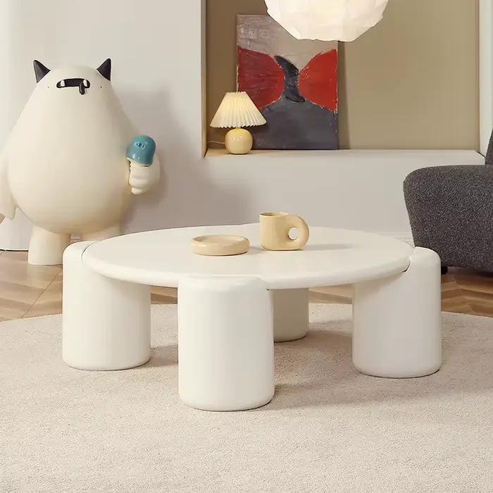 Table basse ronde tendance Kawaii Glam nordique salon