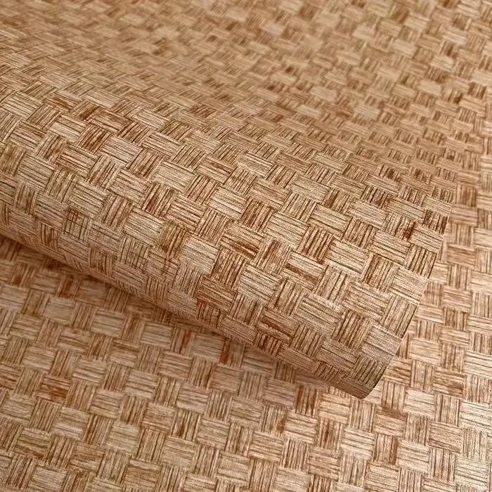 Papier peint auto-adhésif à motif de tapis de bambou de Style chinois