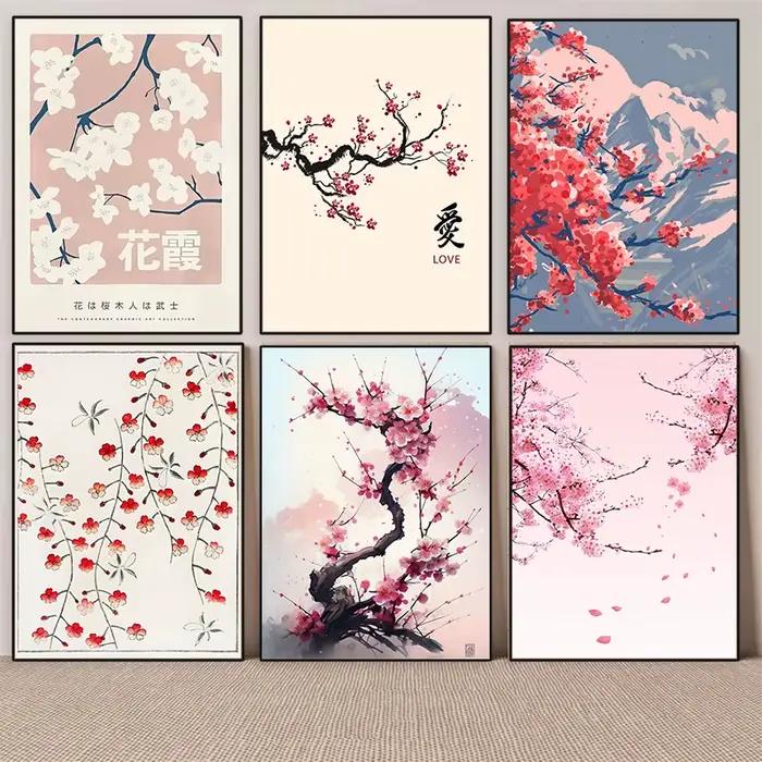 Affiches Vintage en fleurs de cerisier japonaises