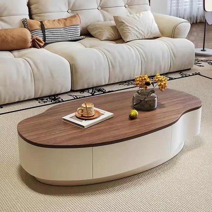 Table Basse minimaliste moderne européenne classique ovale Table Basse tendance Table De beauté élégante Basse De Salon meubles De maison