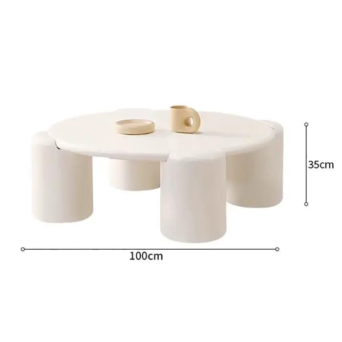 Table basse ronde tendance Kawaii Glam nordique salon