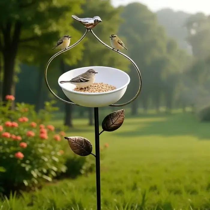 Mangeoire abreuvoir élégants pour oiseaux