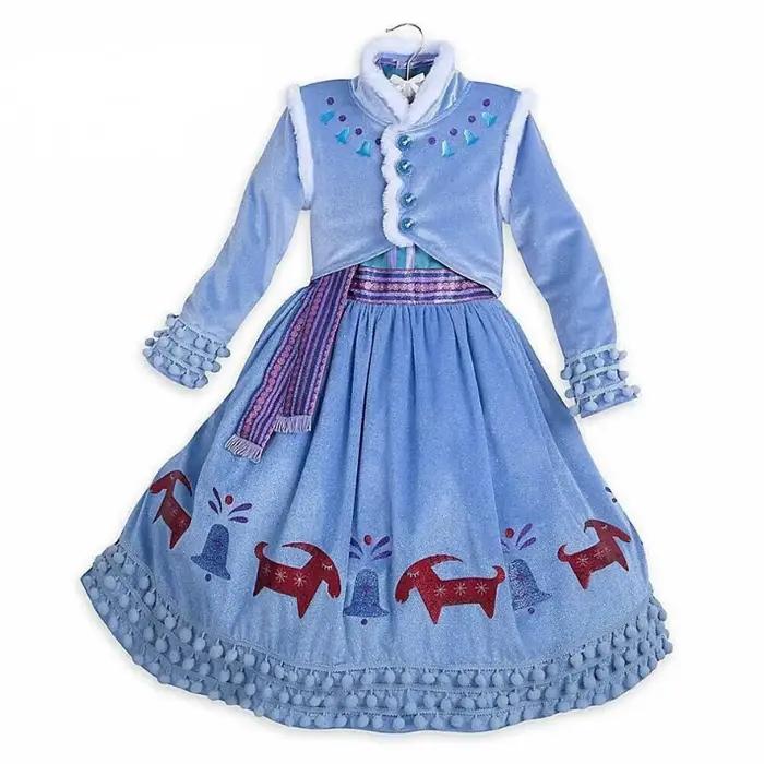 Robe Elsa pour filles, vêtements de fête Cosplay, imprimé reine des neiges Anna, robe de princesse d'anniversaire, Costume pour enfants, nouvelle collection 2024