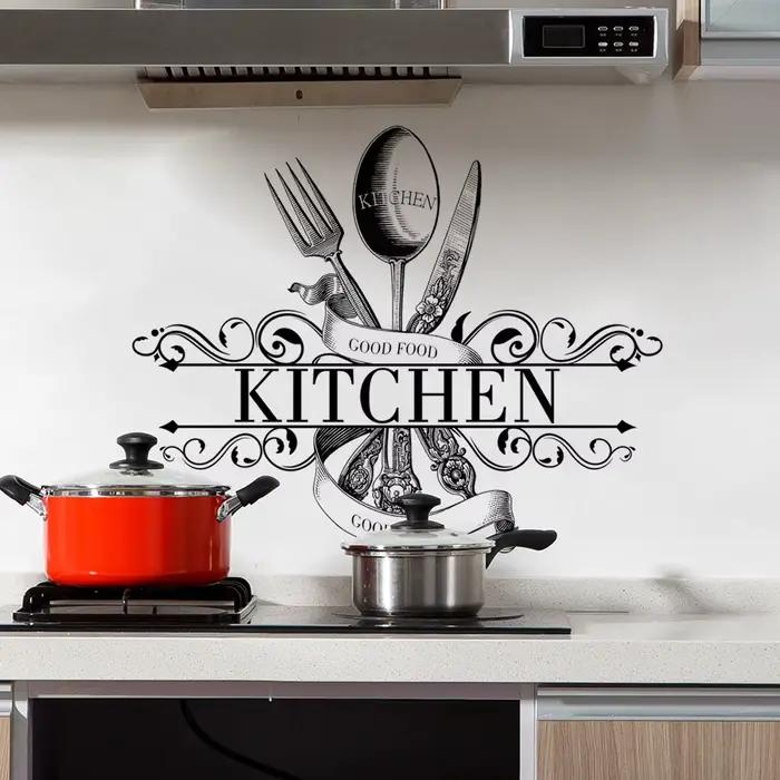 Autocollant mural de cuisine contemporain "GOOD FOOD"