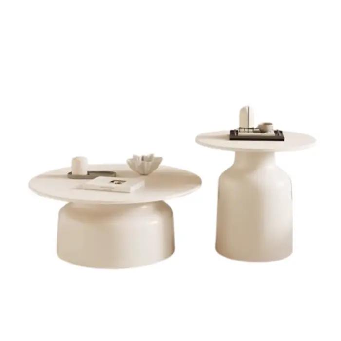 Tables basses rondes blanches ornements livres salle à manger maquillage Table basse Design De luxe