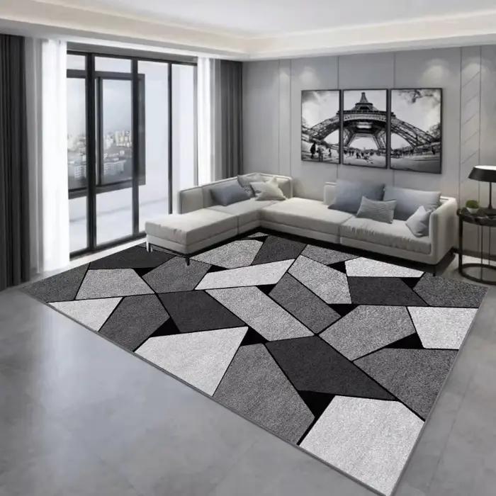 Tapis géométrique nordique pour salon décor de luxe moderne Table de canapé