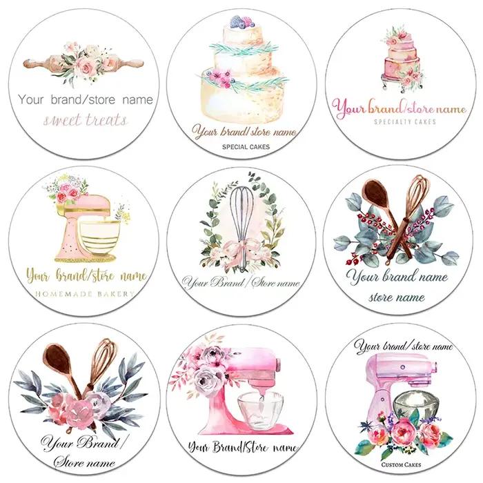 Autocollants de décoration de pâtisserie personnalisés, pâtisseries cuites au four, ajouter des autocollants personnalisés avec des autocollants de nom de fête